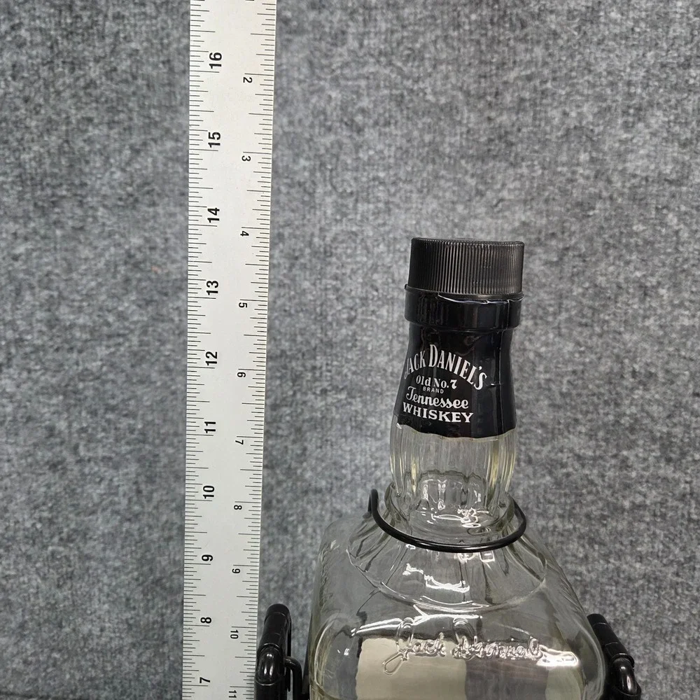 Jack Daniels Whiskey 1.75 Litre Bottle in Swing Metal Cradle Pour Holder Mancave